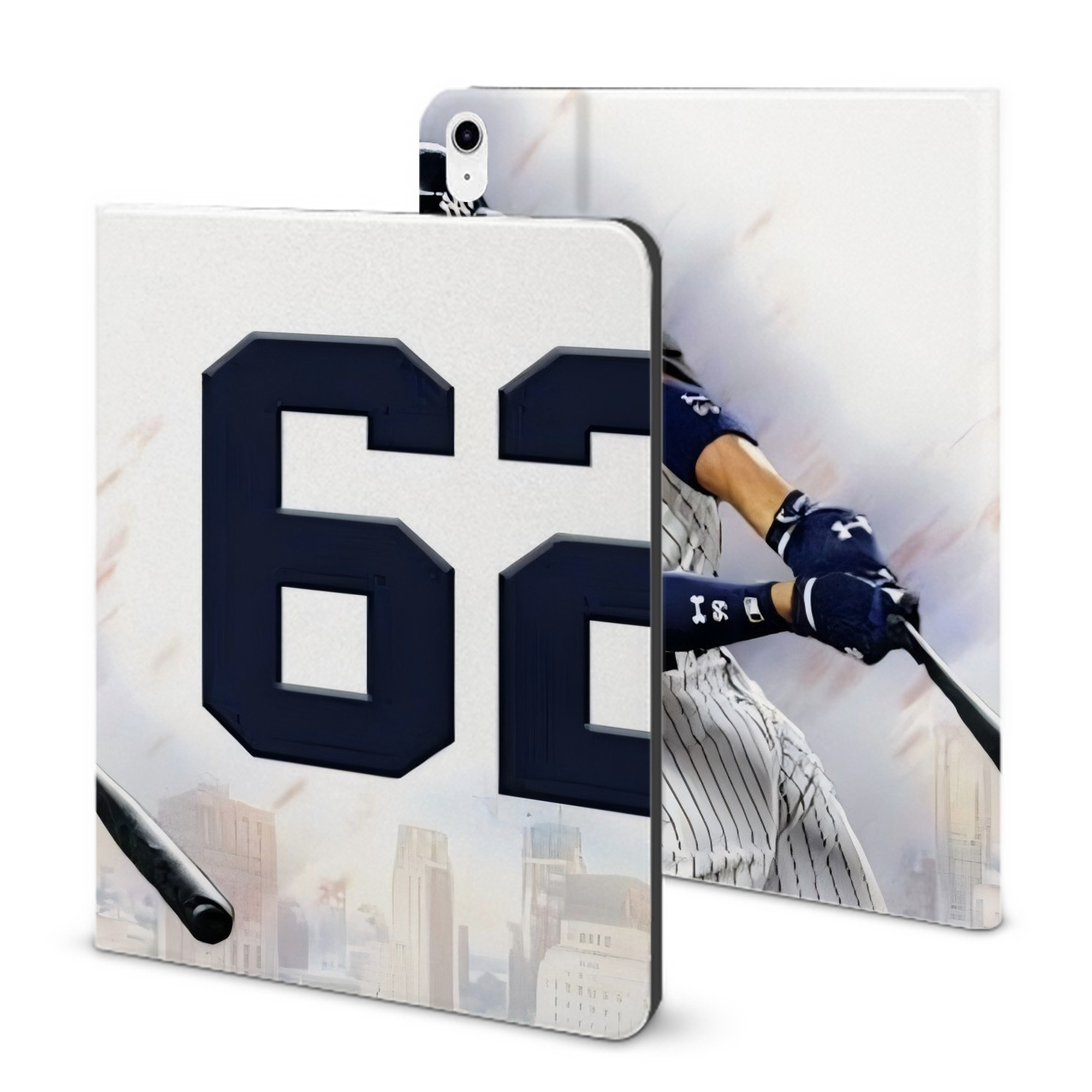 Aaron Judge 62 Home Runs IPad Case Without Pencil Slot – Book-Style Cover With PU Leather & TPU – Slim, Durable, Scratch-Resistant, Full Protection & Easy Access